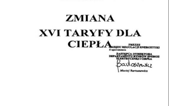 Zmiana Xvi Taryfy Dla Ciep A Obowi Zuj Ca Od R Pec